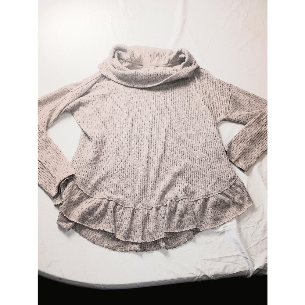 Maeve Addie Ruffled Hacci Pullover Anthropologie Women Tan Size Small
